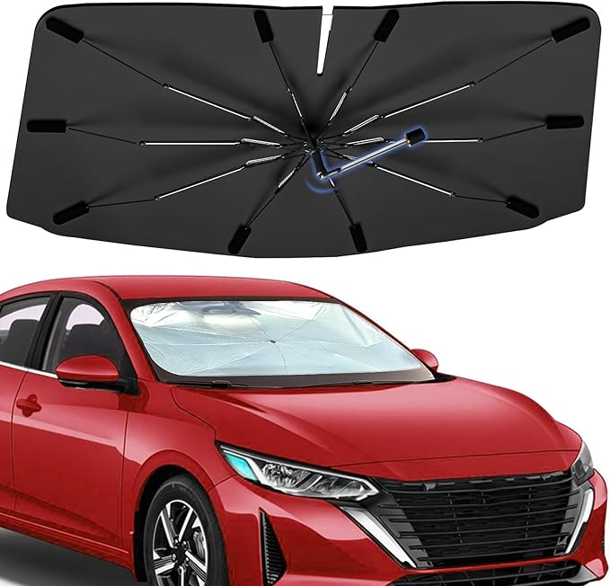 Windshield Sun Shade Umbrella for Nissan Sentra 2020-2026, Foldable Car Sunshade for Front Window, Highly Reflective Auto Sun Shield Visor for UV Protection, Keep Car Cool Accessories