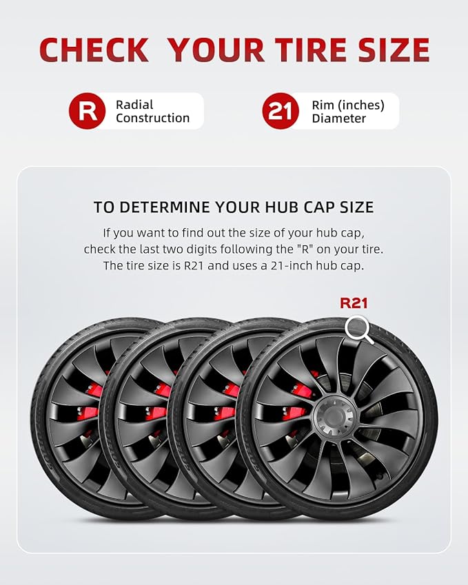 Model Y All-in-one Wheel Rim Protector for Tesla Model Y 21'' Uberturbine Wheel - Strips for Curb Rash Prevention - Set of 4 Rim Protector Easy to Install(Gunpowder,21'')