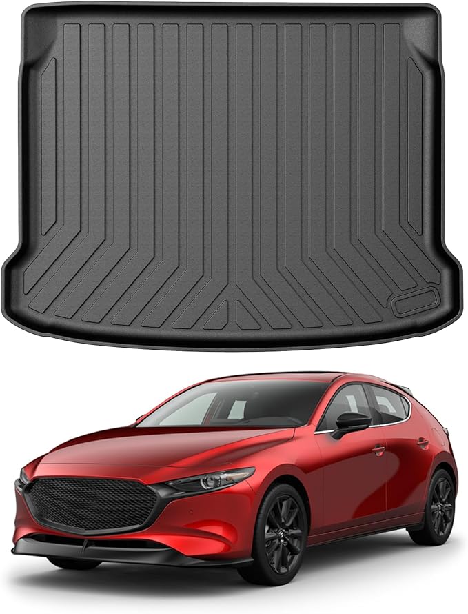 Mixsuper Custom Fit Cargo Liner for 2019-2025 2026 Mazda 3 Hatchback Trunk Liner All Weather Rear Cargo Trunk Mat (Does Not Fit Sedan Models) Black