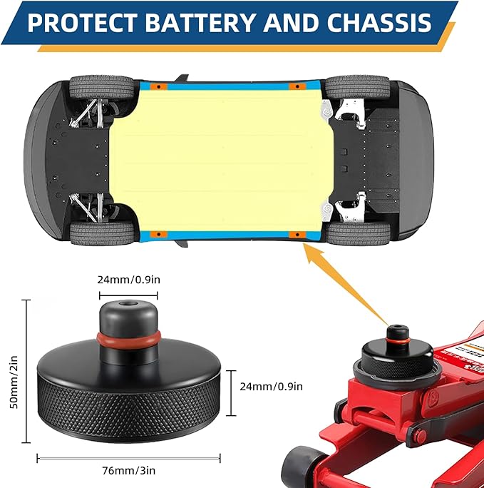 Tesla Jack Pads Lifting Jack Pad for Model Y/3/S/X Juniper Tesla Pucks Accessories with Tire Repair Tools Kit for 2016 to 2026,4 Pucks with Storage Case