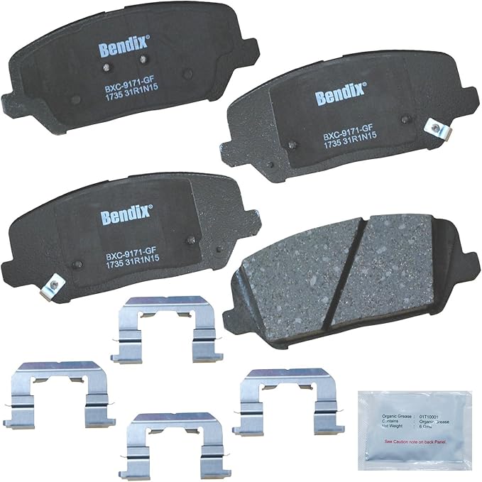 Bendix Priority1 CFC1735 Ceramic Front Brake Pads for Hyundai Veloster 2017-2016, Kia Forte 2014, Forte5 2018-2014, Forte Koup 2016-2014