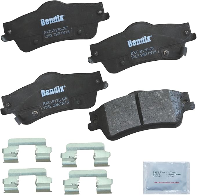 Bendix Priority1 CFC1352 Ceramic Rear Brake Pads for Chevrolet Caprice 2017-2011, SS 2014, SS 2017, Pontiac G8 2009-2008