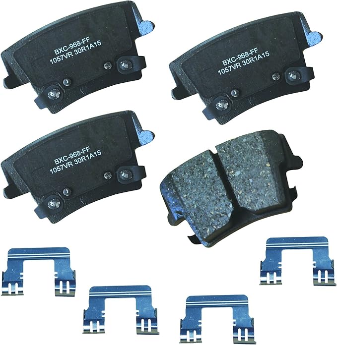 Bendix Premium SBC1057VR Ceramic Rear Brake Pads for Chrysler 300 2022-2005, Dodge Challenger 2022-2009, Charger 2022-2006, Magnum 2008-2005
