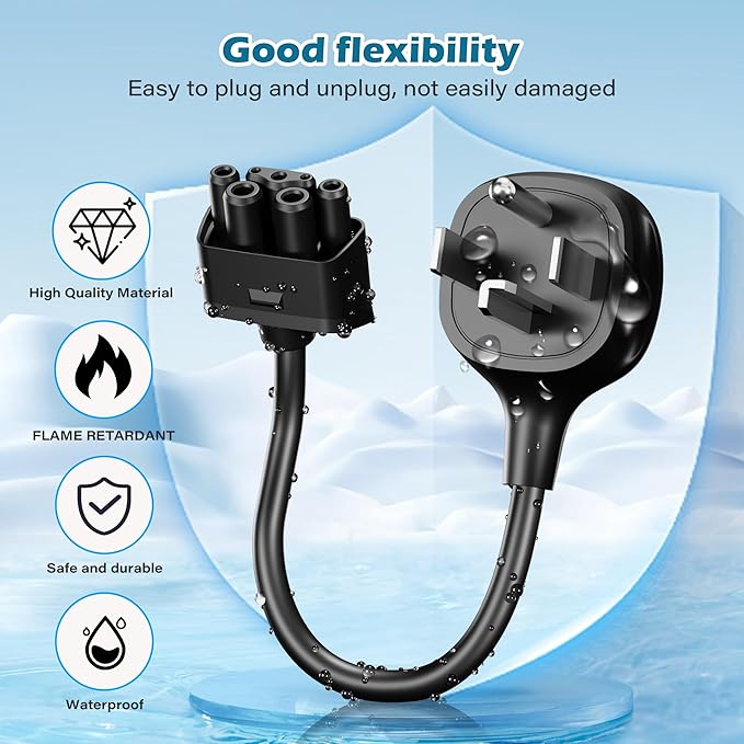 HiFind NEMA 14-30 Adapter for Tesla Gen 2 Mobile Charger 1 Ft, Connect Tesla Portable Charger to 14-30 Plug 240/250V Outlet 32Amp Fast Charging for EV, Model S/3/X/Y, Safe & Durable, ETL, Black