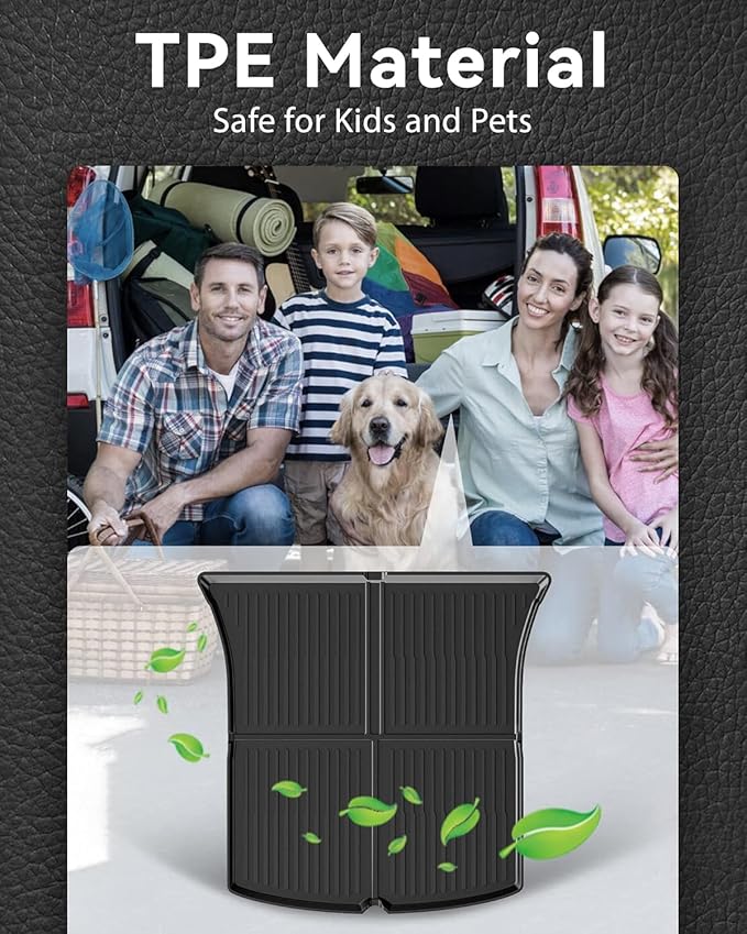 Floor Mats for 2021-2024 Tesla Model Y, 9PCS All Weather Full Set Cargo Liners Accessories, 3D TPE Odorless Trunk Frunk Rear Well Mats Custom for 5-Seater(Not Fit 7Seat & 2025 Juniper)