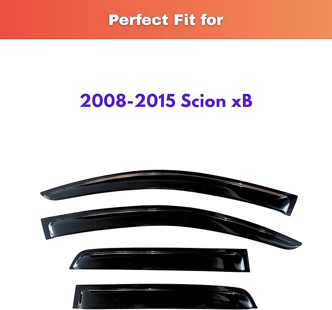 KPY Rain Guards Fit for 2008-2015 Scion xB, Out-Channel Window Visors Vent Wind Deflectors 4PC, Car Accessories for 08-15 Scion xB
