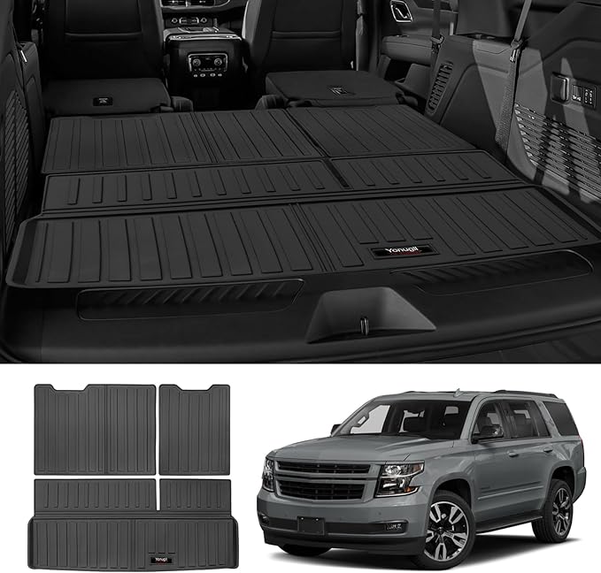 Custom for 2015-2020 Chevy Tahoe/GMC Yukon (Non XL) Cargo Mats Trunk Liner and Rear Seat Backrest Mats All Weather TPE Protection Mat Accessories (for 2015-2020 Chevy Tahoe/GMC Yukon)