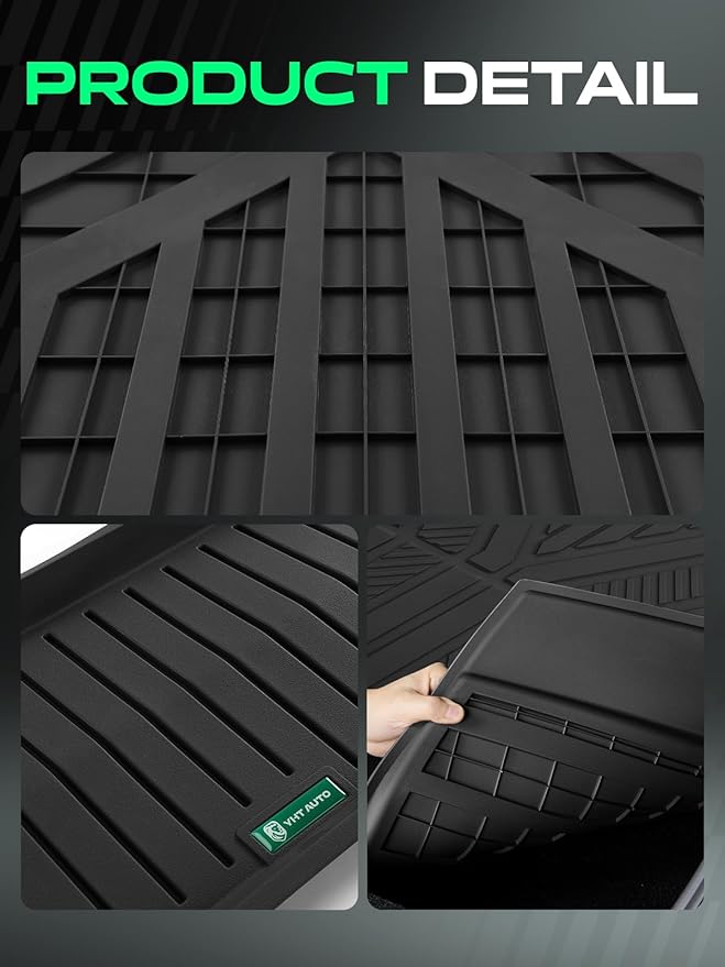YHTAUTO Cargo Liners Compatible with Tesla Model Y Juniper 2025 2026, TPE Floor Liners All Weather Custom Fit, Frunk Mat & Cargo Trunk Mat & Lower Storage Mat, Set of 3, Black