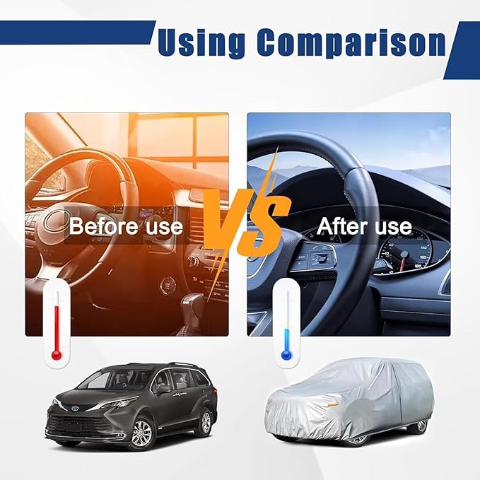 Kayme 6 Layers Hatchback Car Cover Custom Fit for Kia Carnival/Sedona (2002-2026), Waterproof All Weather for Automobiles,Rain Sun UV Protection.Silver