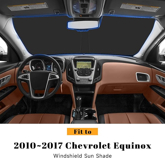 Car Windshield Sun Shade for Chevy 2010-2017 Equinox Accessories (OEM Design) Reflective Foldable Heat Insulation Sunshade for Ultimate Protection