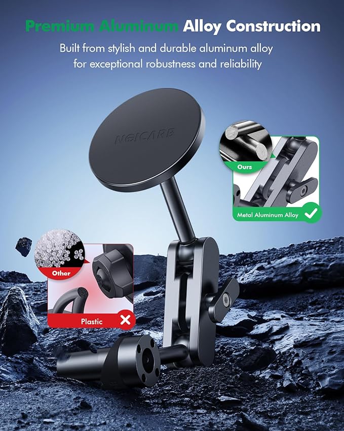 for Tesla Phone Mount,for Mag-Safe Door-Install Phone Holder, Compatible with Model Y (2025-2019) & Model 3 (2023-2017), Magnetic Car Phone Mount for iPhone 16/15/14/13/12, Tesla Accessories