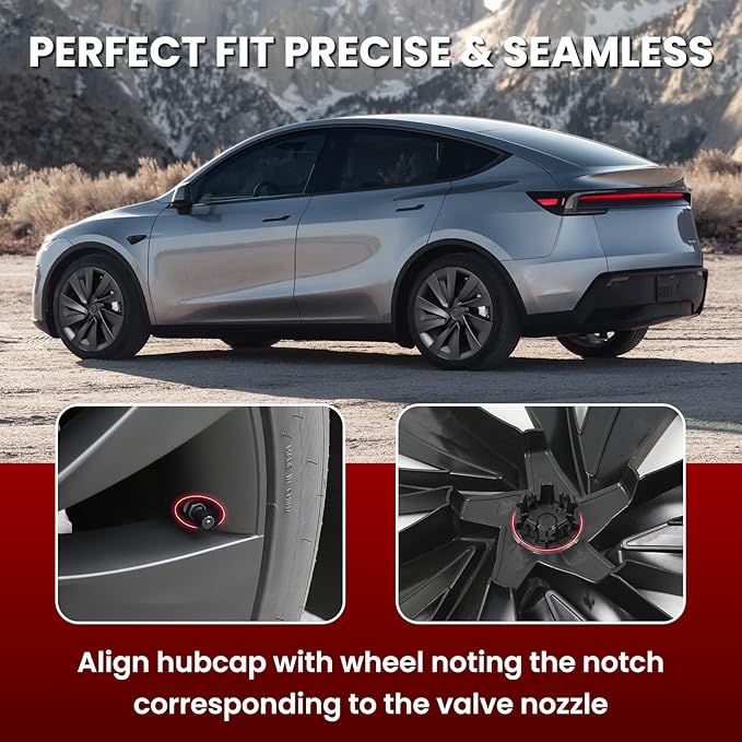 Model Y Wheel Covers 19 inch Juniper Crossflow 2025 2026,19" Swirl Style Matte Black Wheel Hubcaps Compatible with Tesla Model Y Accessories 2025 2026(Refreshed Juniper Only 4PCS)