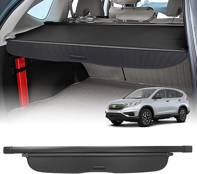 Powerty Cargo Cover for 2012-2016 Honda CRV Trunk Cover Retractable Trunk Shielding Shade Cargo for 2012-2016 CR-V Accessories Luggage Cover Black
