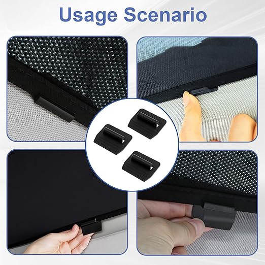 24 Pcs Sunshade Clips, Roof Sunshade Insert Clips Compatible with Model 3/Y/S/X, Sun Roof Shade Fasteners for Sunshade Installation and Stability (Black)