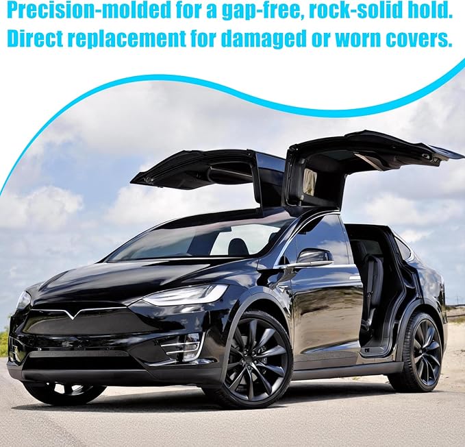 Jaronx Compatible with Tesla Model X Mirror Cover Replacement 2016-2025, Left Driver Side Clip-on Rear View Mirror Cover Cap for Tesla Model X Accessories 1054430-00-D (Black)
