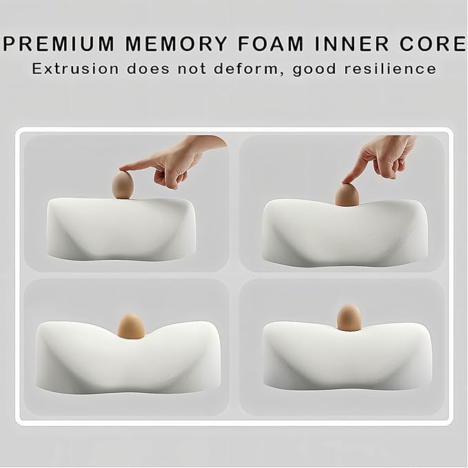 Car Headrest Neck Pillow Support Memory Foam Ergonomic Design Accessory for Driving Seat Fatigue Relief Compatible with Model S X 3 Y & Cybertruck - 1 Piece