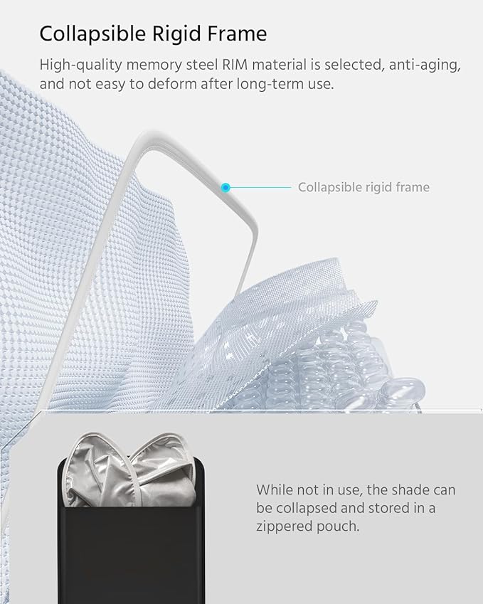 Farmogo Sunshade Roof for Tesla Model y Accessories 2020-2024 [Never Sag, Nano Ice-Crystal Coatings] Block UV and Keep Cooling for Tesla odel Y Accessories (Gray) 2pcs