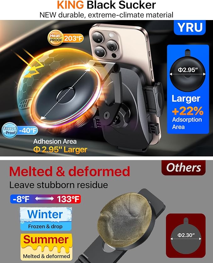 Military-Grade for Tesla Phone Mount 2026【Foldable Heavy-Duty Metal & 360° Rotatable Arm】【90+LBS Safest Strongest & Patent Certs】【Extreme -40°F~203°F Resistant】 for Model 3 Y Cybertruck (Dark Gray)