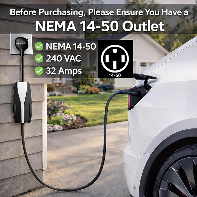 for Tesla NEMA 14-50 Adapter, Tesla Mobile Charger Adapter for Gen 2 and 3 ONLY, 240V Plug & 14-50 Outlet at 32 Amp 10-Inch