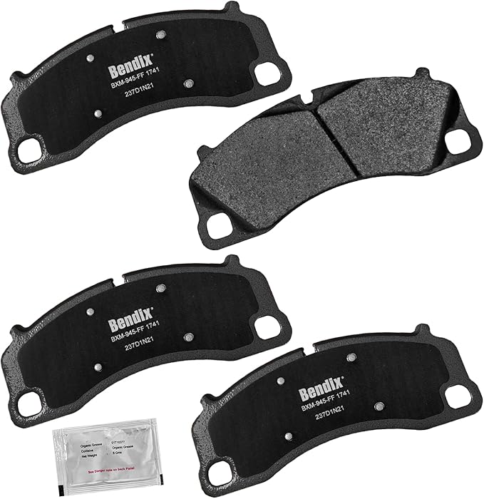 Bendix Priority1 CFM1741 Semi-Metallic Front Brake Pads for Porsche 718 Cayman 2021-2020, 718 Spyder 2021-2020, 911 2018-2014, 911 2022-2020