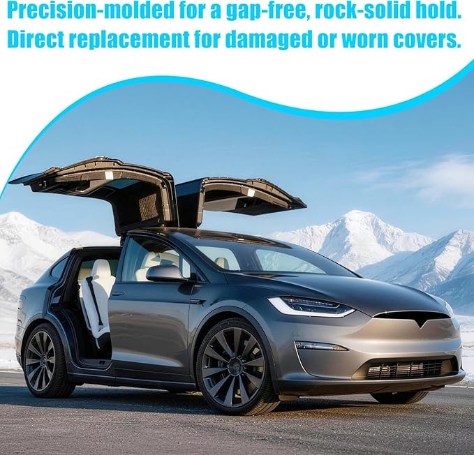 Jaronx Compatible with Tesla Model X Mirror Cover Replacement 2016-2025, Right Passenger Side Clip-on Rear View Mirror Cover Cap for Tesla Model X Accessories 1054431-00-D (Midnight Silver)