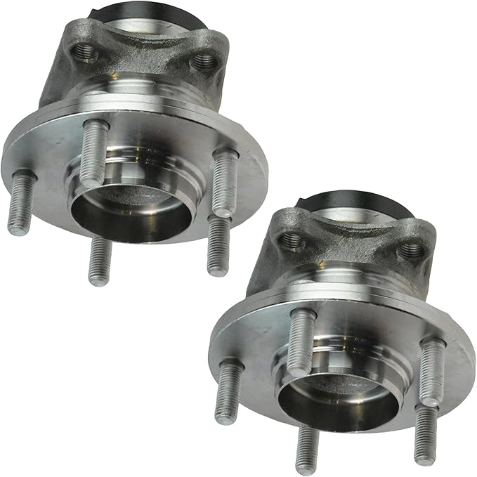 TRQ Rear Driver and Passenger Side Wheel Bearing and Hub Assembly Set 2 Piece Compatible with 2007-2015 Mazda CX-9 Front Wheel Drive