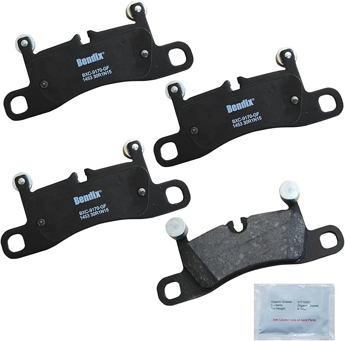 Bendix Priority1 CFC1453 Ceramic Rear Brake Pads for Porsche Cayenne 2018-2011, Volkswagen Touareg 2018-2011
