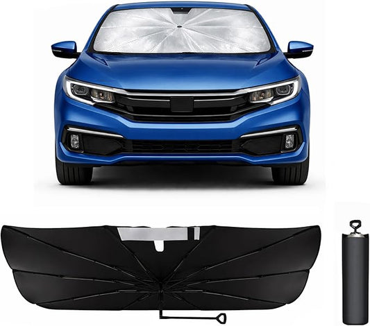 2026 Upgraded Car Windshield Sun Shade Umbrella - Custom-Fit for Honda Civic 2016-2021 Umbrella Sunshade,Easy Install,UV Protection & Heat Reflective,Keep Interior Cooler with Storage Bag