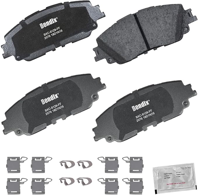 Bendix Priority1 CFC2076 Ceramic Front Brake Pads compatible with Select Models Lexus ES250,ES300h,ES350,UX200,UX250h,Toyota Avalon,Camry,C-HR,Corolla Cross,RAV4,Venza