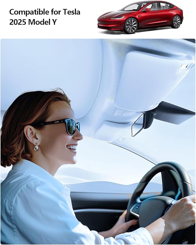 2026 Tesla Sunshade Roof Model Y Juniper 2025 Roof Sunshade No-Gap & Sag-Free Glass Model Y Accessories Nano Ice-Crystal Coatings Heat Insulation Glass Sun Shade Gray