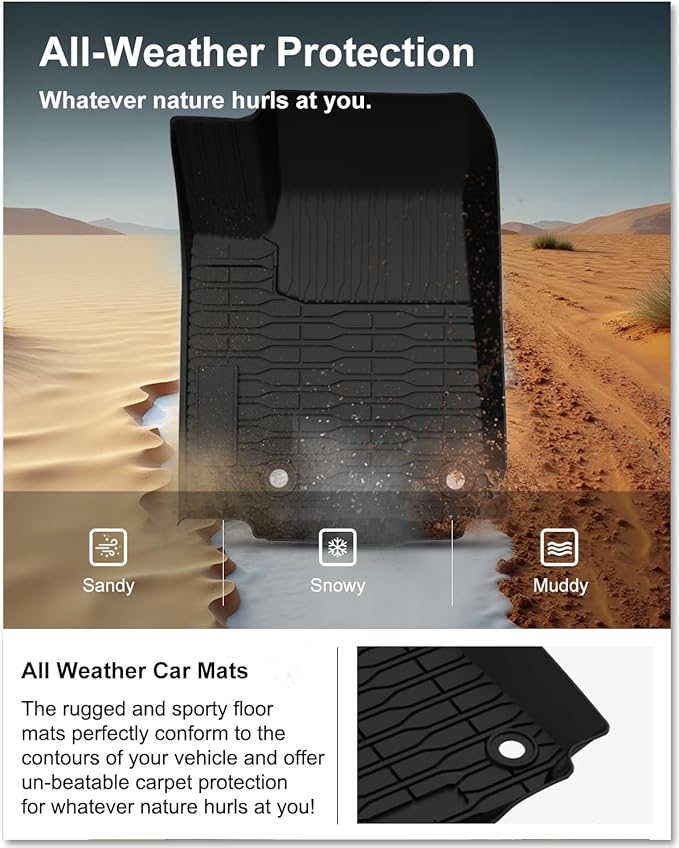 KIWI MASTER Floor Mats & Cargo Mat for 2021-2026 Jeep Grand Cherokee L, OEM Replacement 82216640AA 82216646AA, All Weather Car Mats, Heavy Duty TPE Floor Liners, Front & Rear & Trunk Mat Set, Black