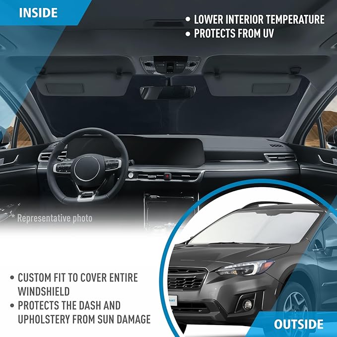CLIM ART Windshield Sun Shade for Subaru XV Crosstrek 2018-2023 SUV, Custom-Fit Foldable Car Sunshade, Vehicle Sun Protector, Front Auto Windshield Cover, Car Accessories - WS7008