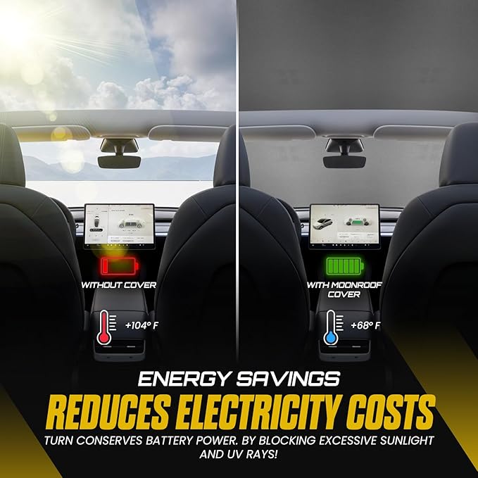 Tesla Model 3 Sunshade Roof, T-Shape Tesla Model Sunshade with Suction Tubes for Easy Installation, Tesla Model 3 Window Shade, Protects Tesla Model Interior, Enhances Driving Comfort