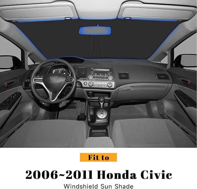 Car Windshield Sun Shade for Honda 2006-2011 Civic Accessories (OEM Design) Reflective Foldable Heat Insulation Sunshade for Ultimate Protection