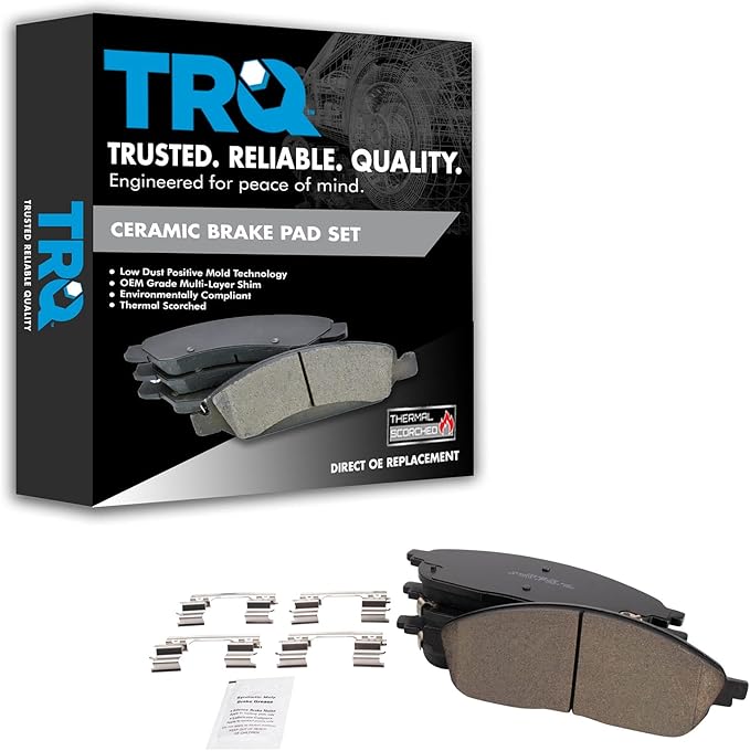 TRQ Front Brake Pads Ceramic Compatible with 2022-2024 Jeep Grand Cherokee 2021-2024 Grand Cherokee L