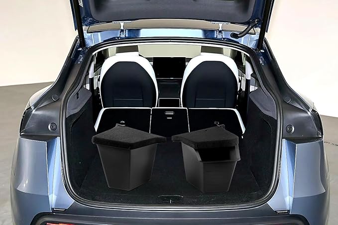 Tesla Model Y Juniper Rear Trunk Storage Bins 2025 2026 Tesla Model Y Juniper Trunk Organizer Storage Box with Cover TPE Tesla Model Y Juniper Accessories