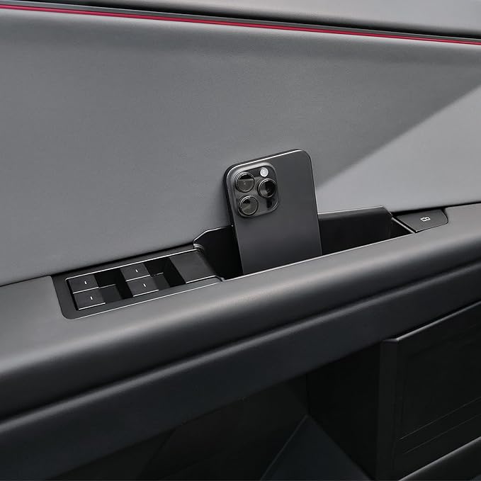 ELECFRESH 4 Door Handle Storage Box for Cybertruck Accessories, Inner Door Handle Phone Holder Front and Rear Grab Tray Pocket Storage ABS Plastic for Cybertruck Accessories 2026 2025 2024 4 PCS