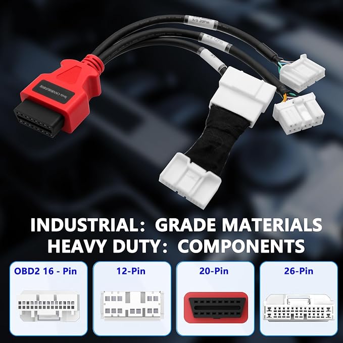 3-in-1 Diagnostic Cable for Tesla Model 3, Model Y, Model S, Model X 12-Pin, 20-Pin, 26-Pin Splitter Harness Adapter Work with Diagnostic Scanner