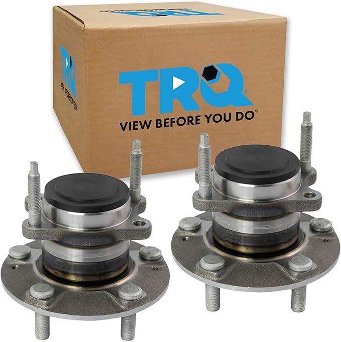 TRQ Rear Driver and Passenger Side Wheel Bearing and Hub Assembly Set 2 Piece Compatible with 2010-2013 Kia Forte 2010-2013 Forte Koup