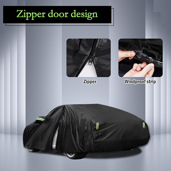 Car Cover Custom Fit for 1998-2025 Porsche 911 (991/992/996/997 Series) Carrera 4S/Turbo/Carrera, Waterproof All Weather Full Exterior Cover Rain Sun Protector with Door Zipper