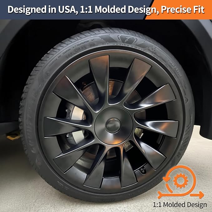 Tesla Model Y Rim Protector Fit 20" Induction Wheels 2020-2024|Wheel Covers 20 inch|ABS Guard Hubcap Cover for Curb Rash Prevention| Model Y Accessories|Matte Black(Set of 4)