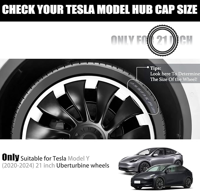Wheel Rim Protect for Tesla Model Y 21" (2020-2024), Easy-Install Hubcaps Wheel Cover, Scratch-Resistant Car Tire Trim Rings, Stylish Design for Induction Wheels, Peal White 4Pcs Model Y Accessories