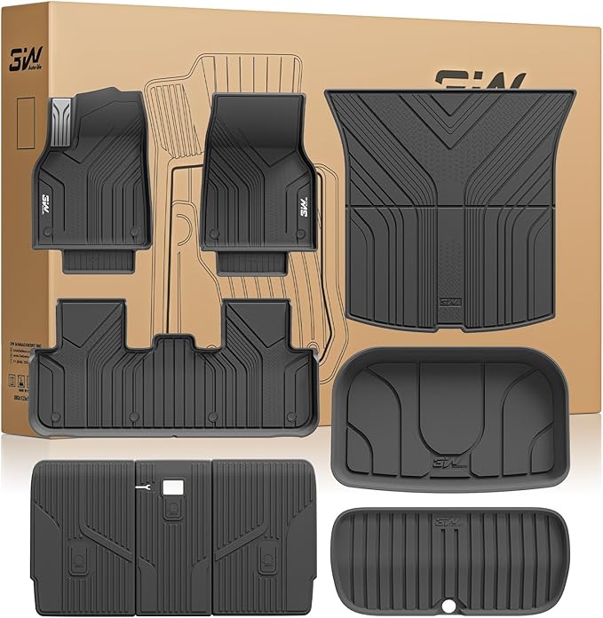 3W Tesla New Model Y Juniper Floor Mats and Cargo Liners, TPE Floor Liner for 2025 2026 Model Y, Trunk Mats & Seat Back Cover Protector, Tesla Model Y Juniper Accseeories(Not For Standard), Vigormold™