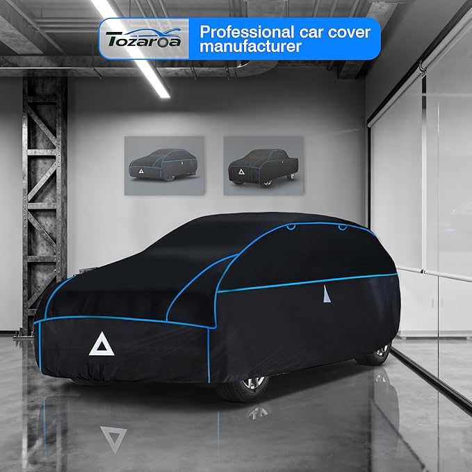 Hail Protector Car Cover for SUV(Length:182-190inch) + Gift Windshield Sunshade, Multi-Layered EVA Hail Proof Car Cover, Padded Car Hail Protector Blanket for RAV4, CRV, Q5, Equinox, Rogue etc.