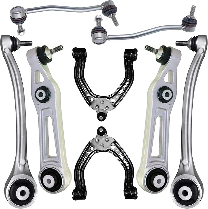 Suspension Front Upper and Lower Control Arm Kit Compatible With 2012-2016 Tesla Model S Forward & Rearward, Sway Bar End Links
