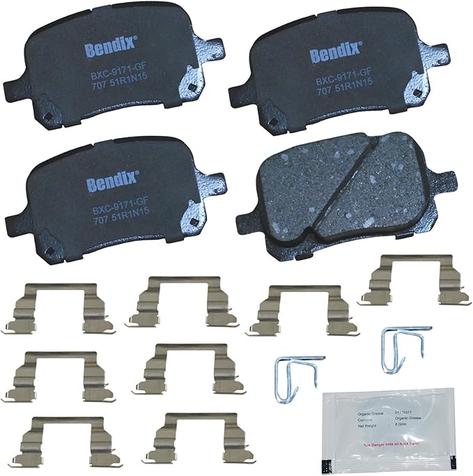 Bendix Priority1 CFC707 Ceramic Front Brake Pads for Lexus ES300 2001-1997, RX300 2001-1999, Toyota Avalon 2004-1998, Camry 3.0L 2001-1997, Solara 2003-1999