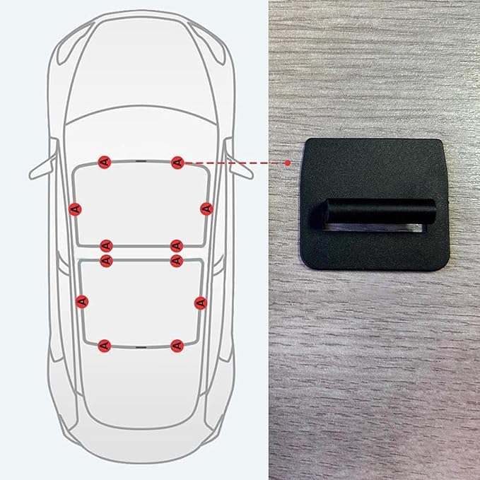 Glass Roof Sunshade UV Ray Protection, Foldable Sunroof Sunshade Top Window Sun Shades Replacement Clips，6 Piece Set (for One Sunroof)