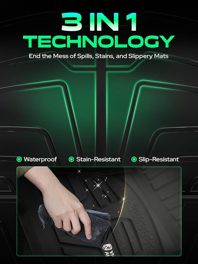 YHTAUTO for Tesla Model 3 Floor Mats 2023 2022 2021 Accessories, All Weather TPE Car Mats Carpet, Front Trunk Mat Rear Cargo Liner Storage Mat, Anti-Slip Waterproof Odorless