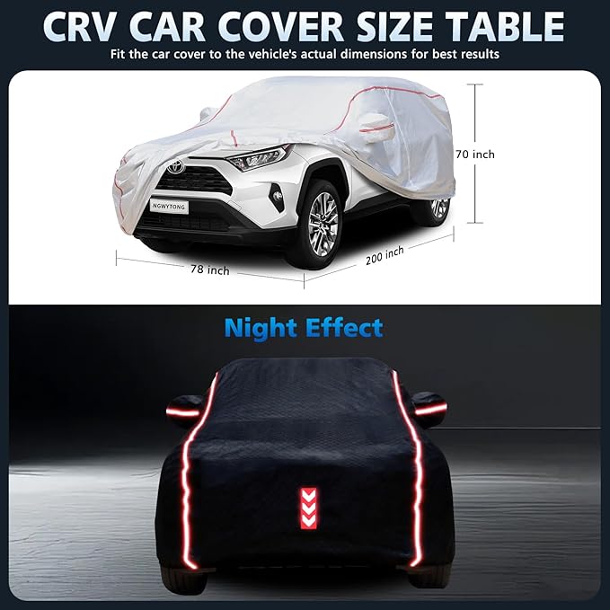 Car Cover Waterproof All Weather for Toyota Rav4 2006-2025,All-Around Fastening and 4 Upgrades, 30s Quick-Install for Car Cover