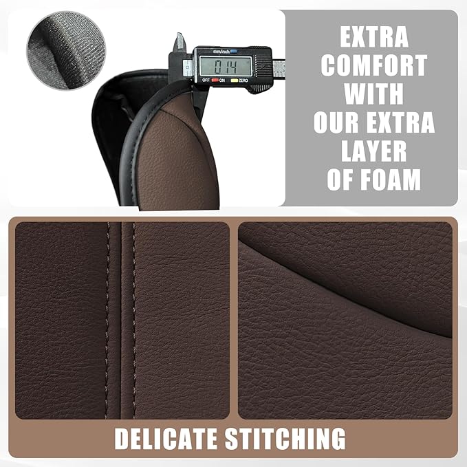 Muslogy Center Console Armrest Cover Fit for Honda Pilot 2023-2026, 2024-2026 Ridgeline/Passport Accessories, Comfort Armrest Pad Console Lid Cushion Vegan Leather Regular Thick (Dark Brown)